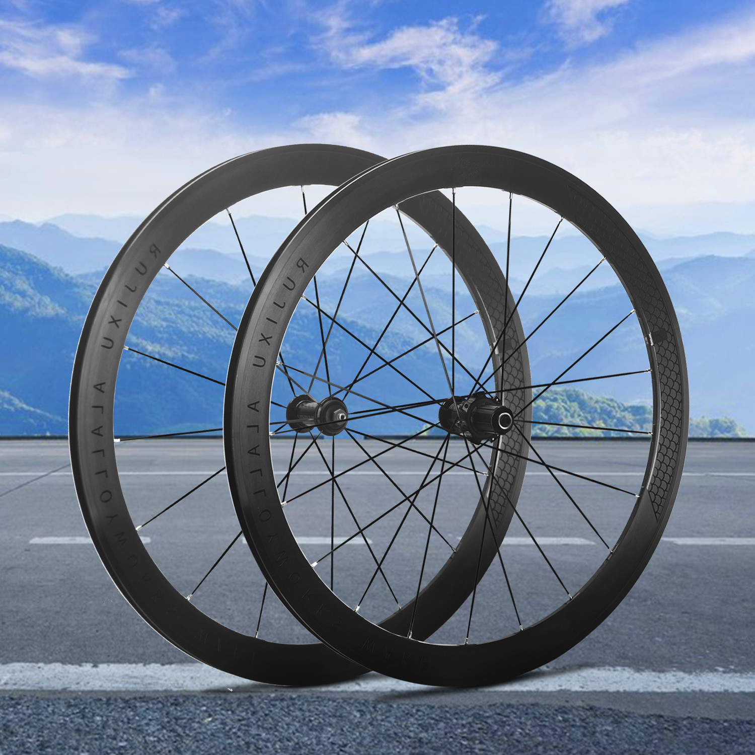 Gravel Bike Tires - 700C bike wheelset Fish scale Black