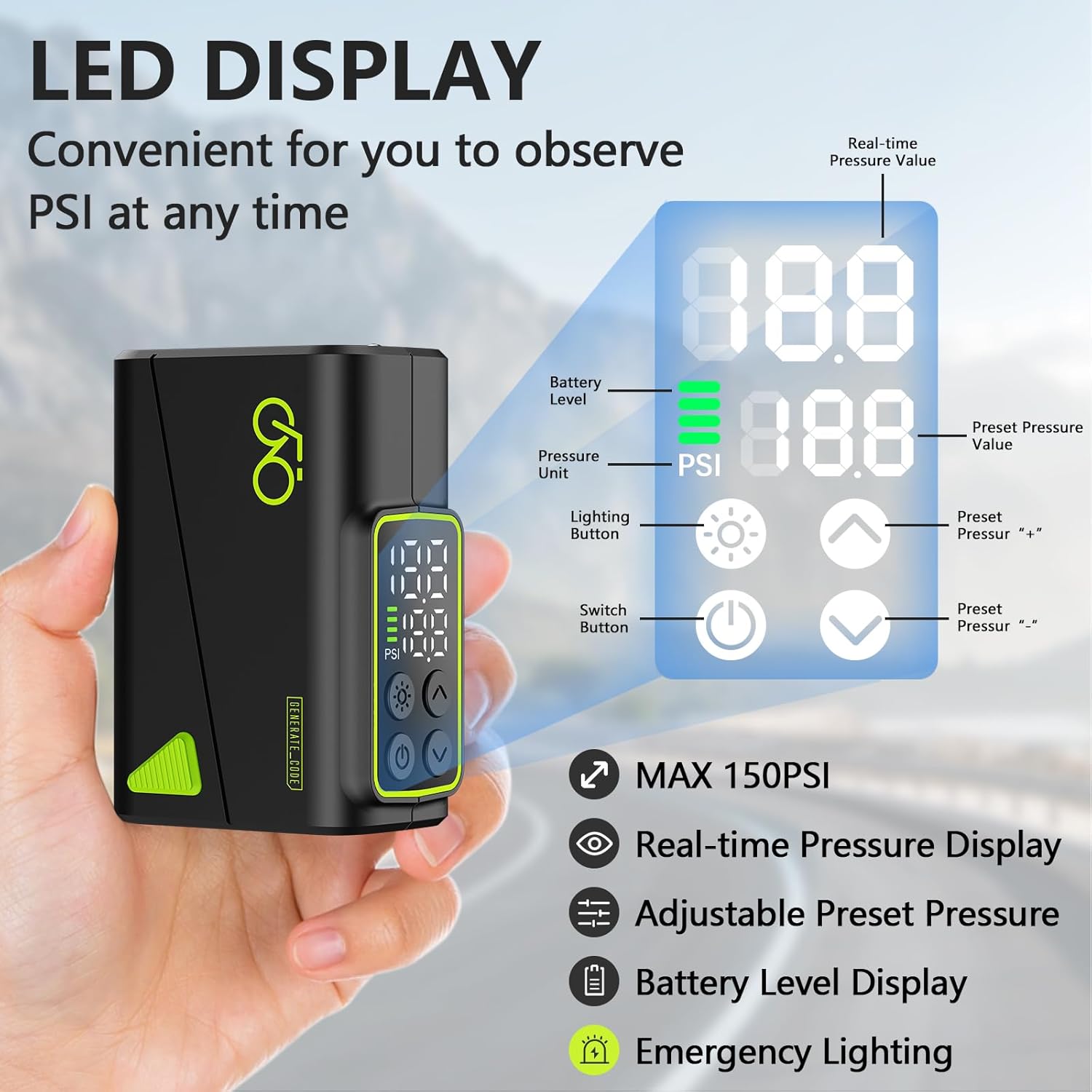 Electric Bicycle Tire Pump Min - Cycling Gear Display recensione e prezzo
