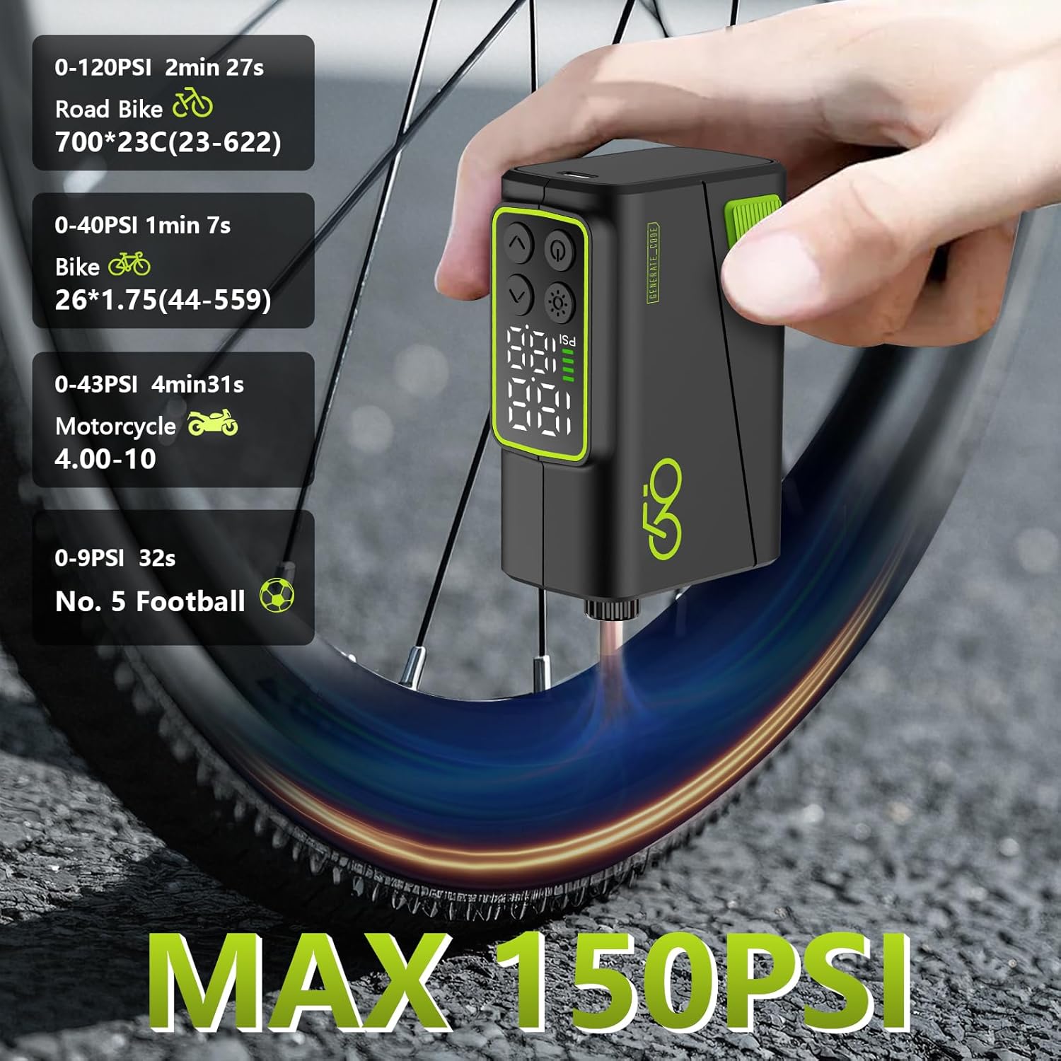 Electric Bicycle Tire Pump Min - Cycling Gear Display recensione e prezzo